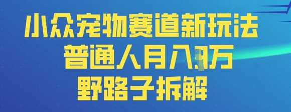 小众宠物赛道新玩法，普通人月入过1W的野路子拆解-中创网-创业项目大全