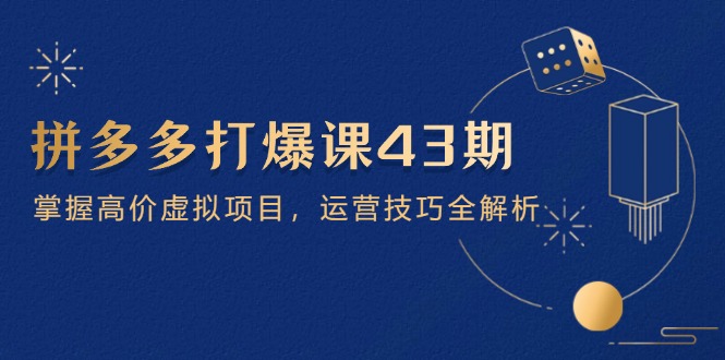 （14546期）拼多多打爆课第 43 期，掌握高价虚拟项目，运营技巧全解析（15节）-中创网-创业项目大全