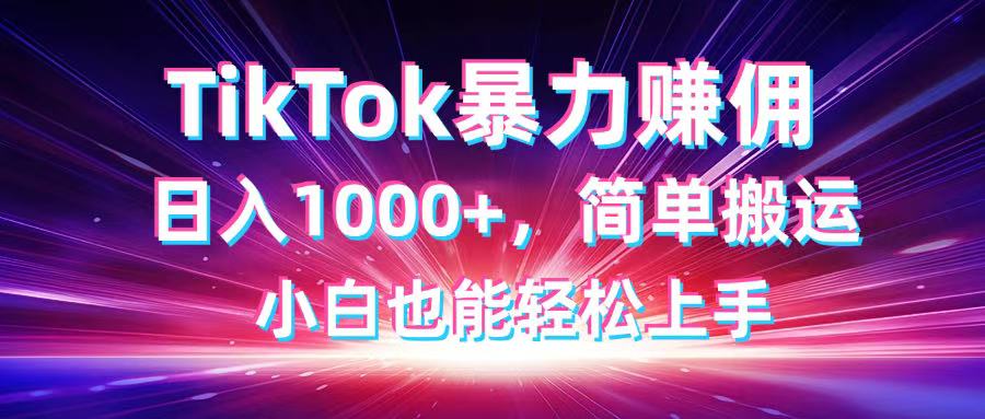 （14402期）TikTok搬运暴力赚佣，日入1000+，简单搬运，小白也能轻松上手-中创网-创业项目大全