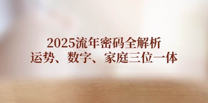 2025流年密码全解析，运势、数字、家庭三位一体-中创网-创业项目大全