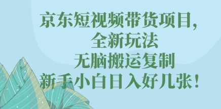 京东短视频带货项目，全新玩法，无脑搬运复制，新手小白日入好几张!-中创网-创业项目大全