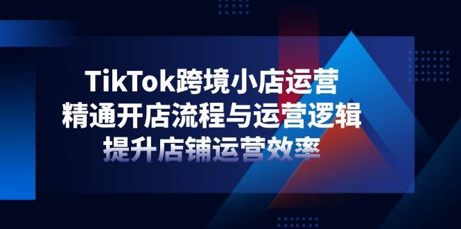 TikTok跨境小店运营，精通开店流程与运营逻辑，提升店铺运营效率-中创网-创业项目大全