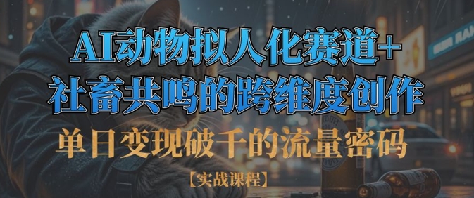 单日变现破千的流量密码，AI动物拟人化赛道+社畜共鸣的跨维度创作-中创网-创业项目大全