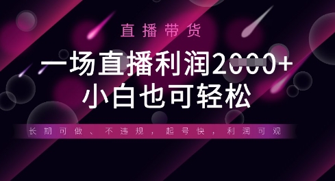 半无人直播带货，一场利润数张，适合所有平台玩法，小白也可轻松-中创网-创业项目大全