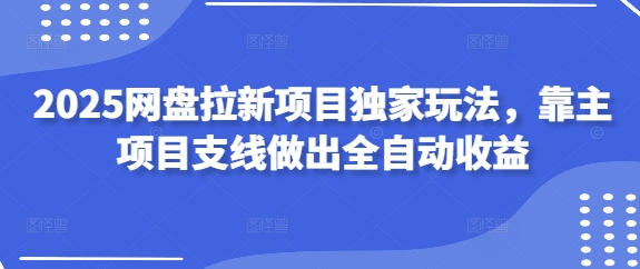 2025网盘拉新项目独家玩法，靠主项目支线做出全自动收益-中创网-创业项目大全