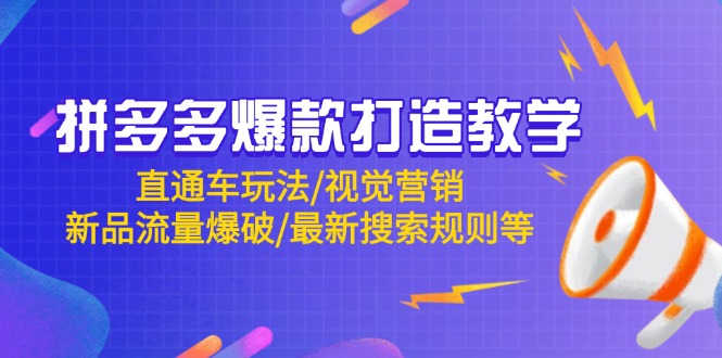 （14681期）拼多多爆款打造教学：直通车玩法/视觉营销/新品流量爆破/最新搜索规则等-中创网-创业项目大全